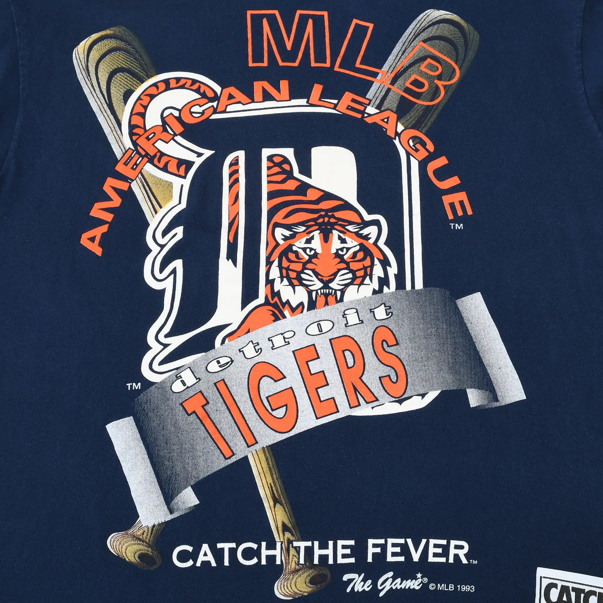 Detroit Tigers MLB Catch the Fever front graphic with tiger, bats, and team logo