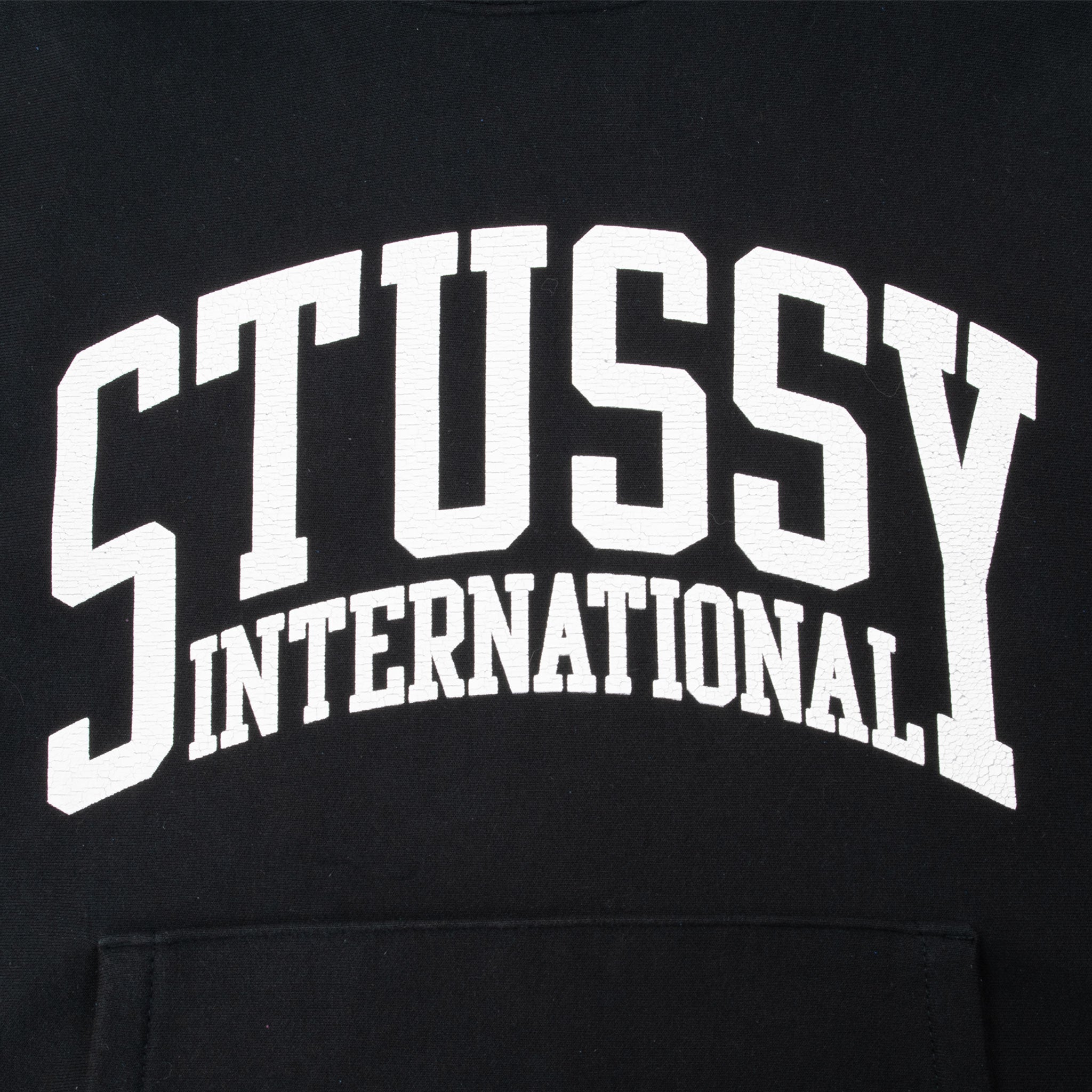 Vintage Stussy International Black Hoodie Sweatshirt Size Large