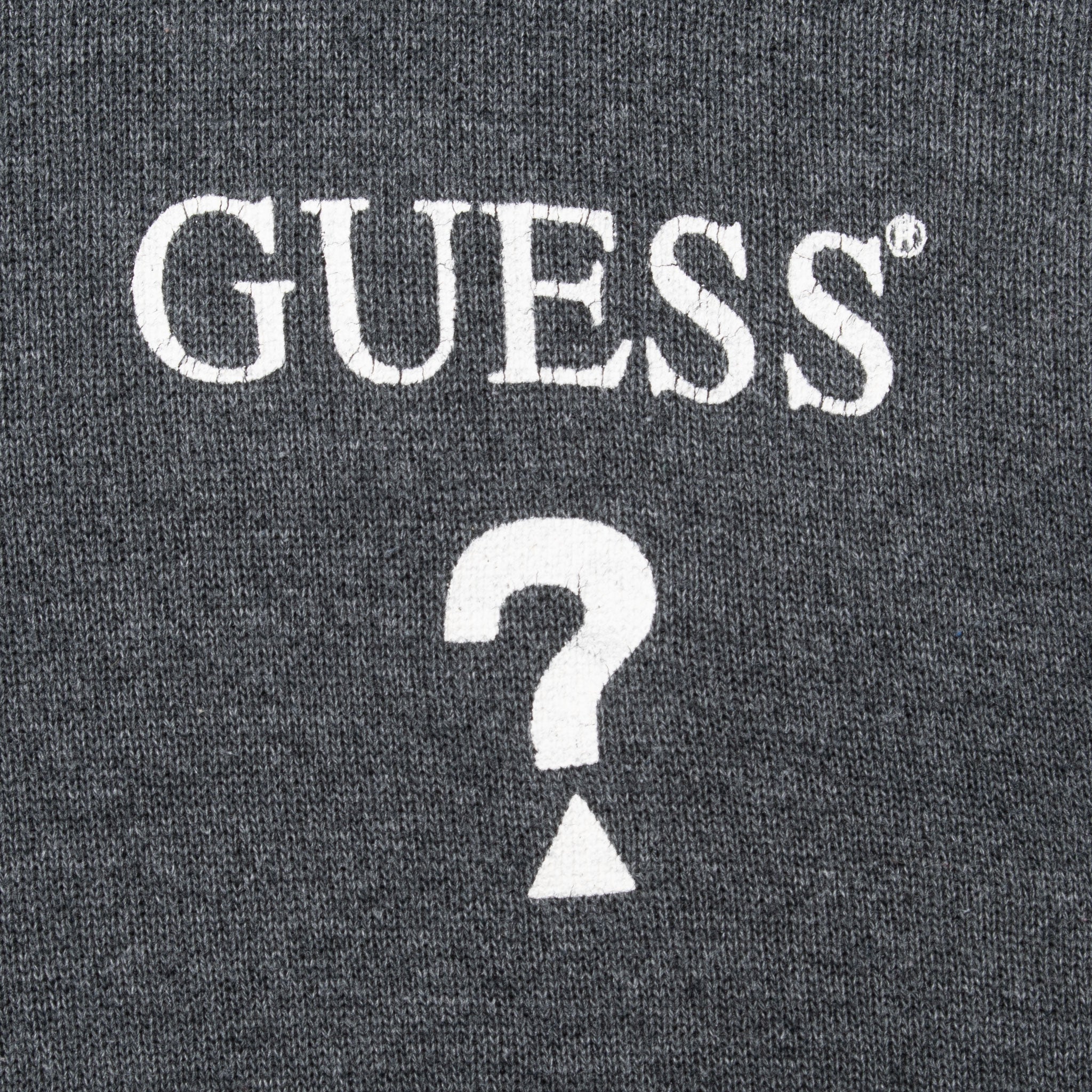 Vintage Guess Back Print Grey Crewneck Sweatshirt 1990S Size Large Made In Usa