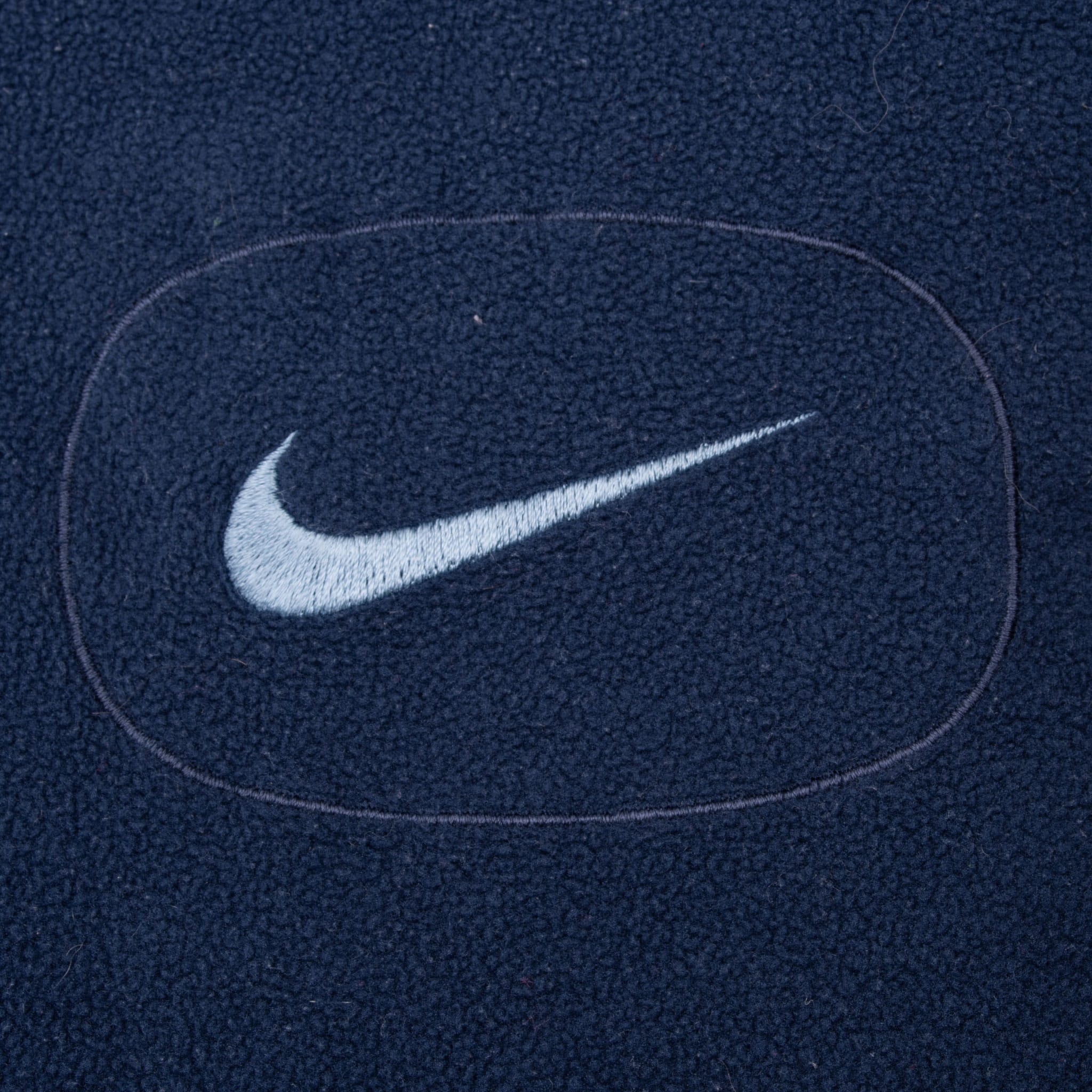 Vintage Nike Center Swoosh Navy Blue Fleece Hoodie Sweatshirt 2000S Size Large