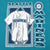 Close-up of Seattle Mariners jersey and compass logo front print