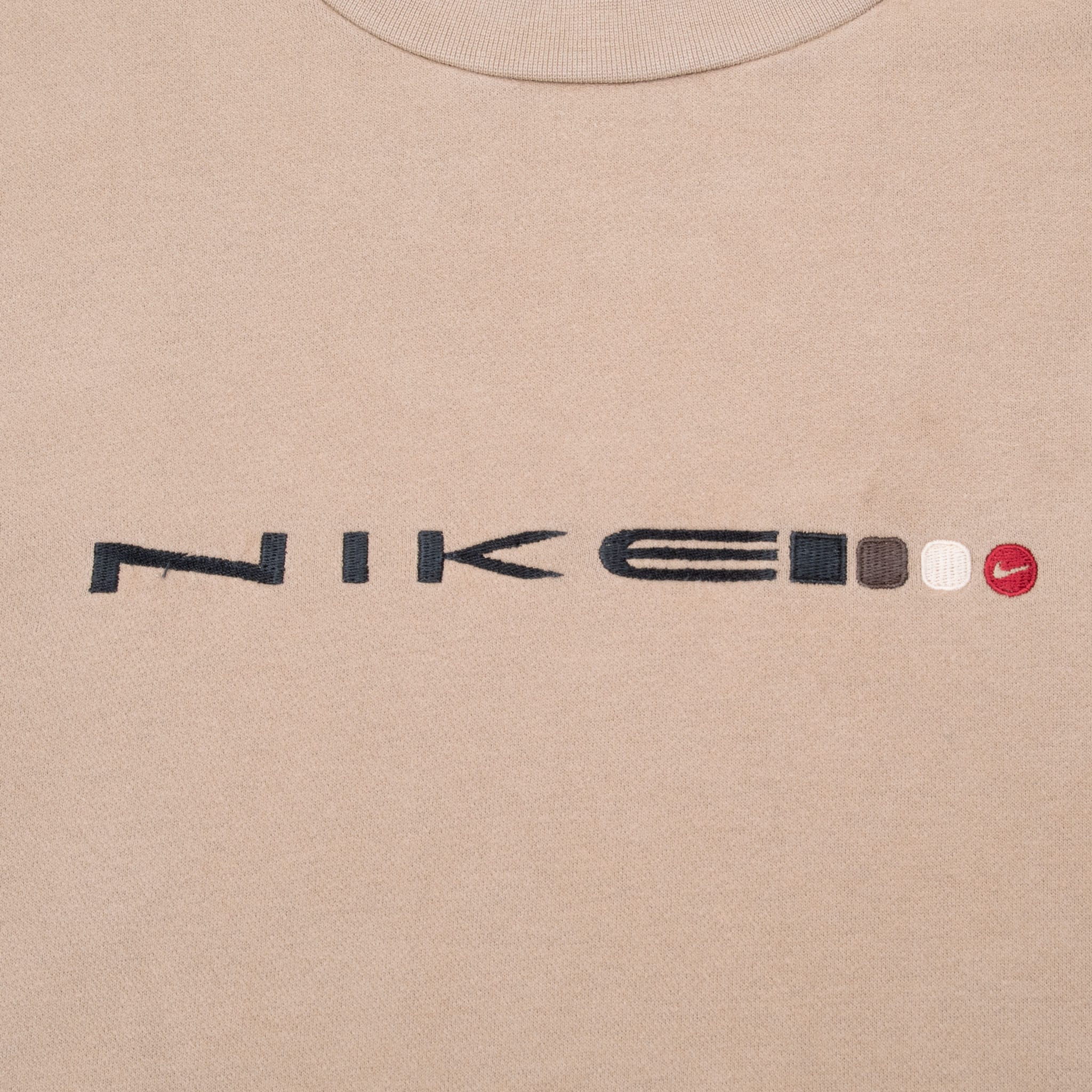 Vintage Nike Spellout Beige Crewneck Sweatshirt 1990S Size XL