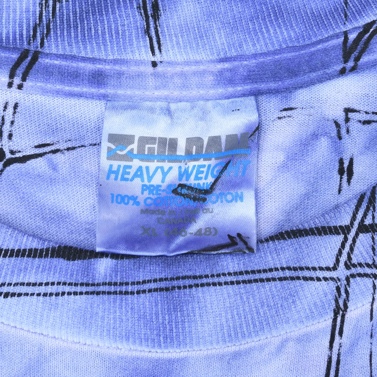 Jerzees Heavyweight collar label on blue Kentucky tie-dye T-shirt