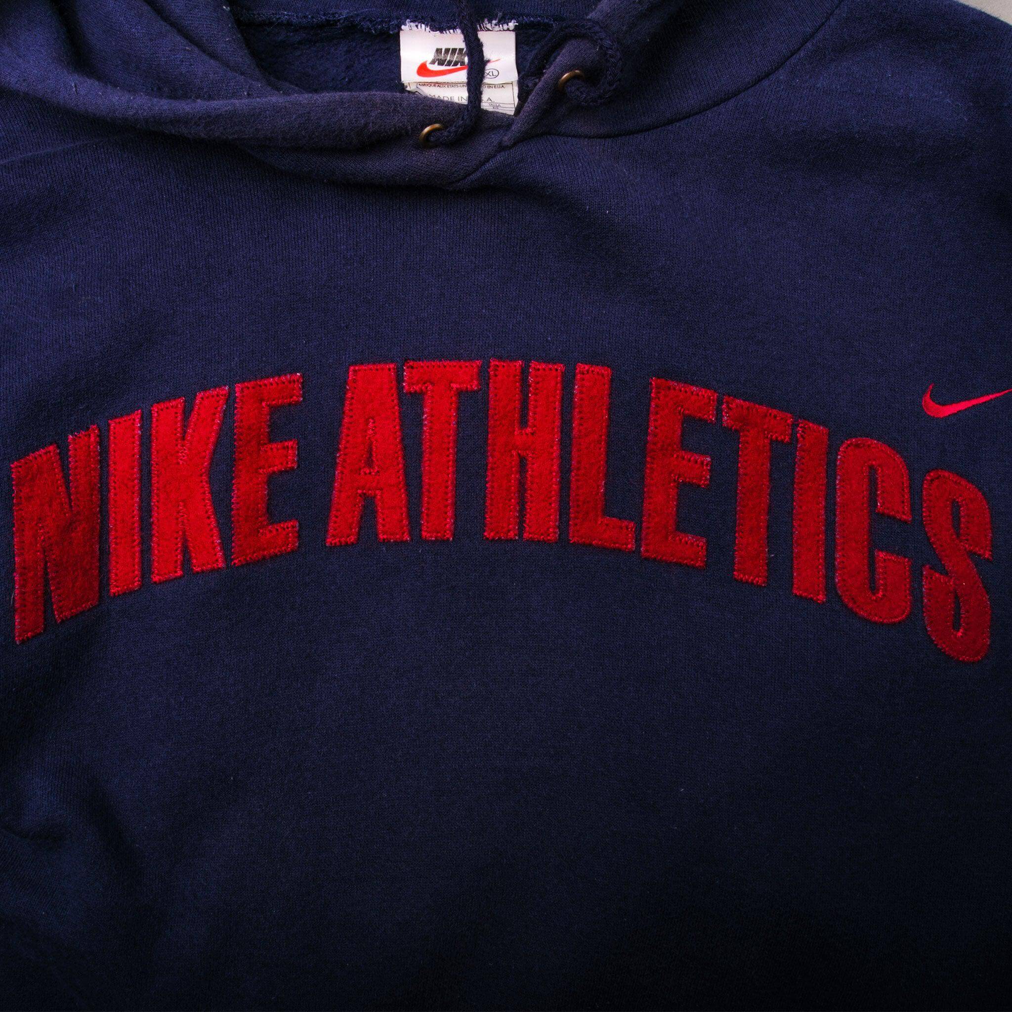 Vintage Blue Nike Athletics Blue Sweatshirt Mid 90s Size Xlarge Made In USA.
