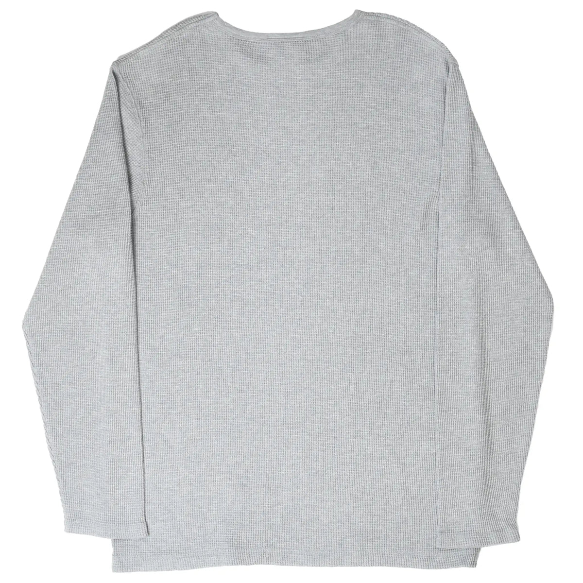 Back of grey Polo Jeans Co. Ralph Lauren long-sleeve waffle shirt