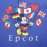 Vintage Disney Mickey Mouse Flags Epcot 1990S Tee Shirt Size Large Made In USA