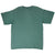 Back of green striped Looney Tunes T-shirt with small multicolor sleeve logo