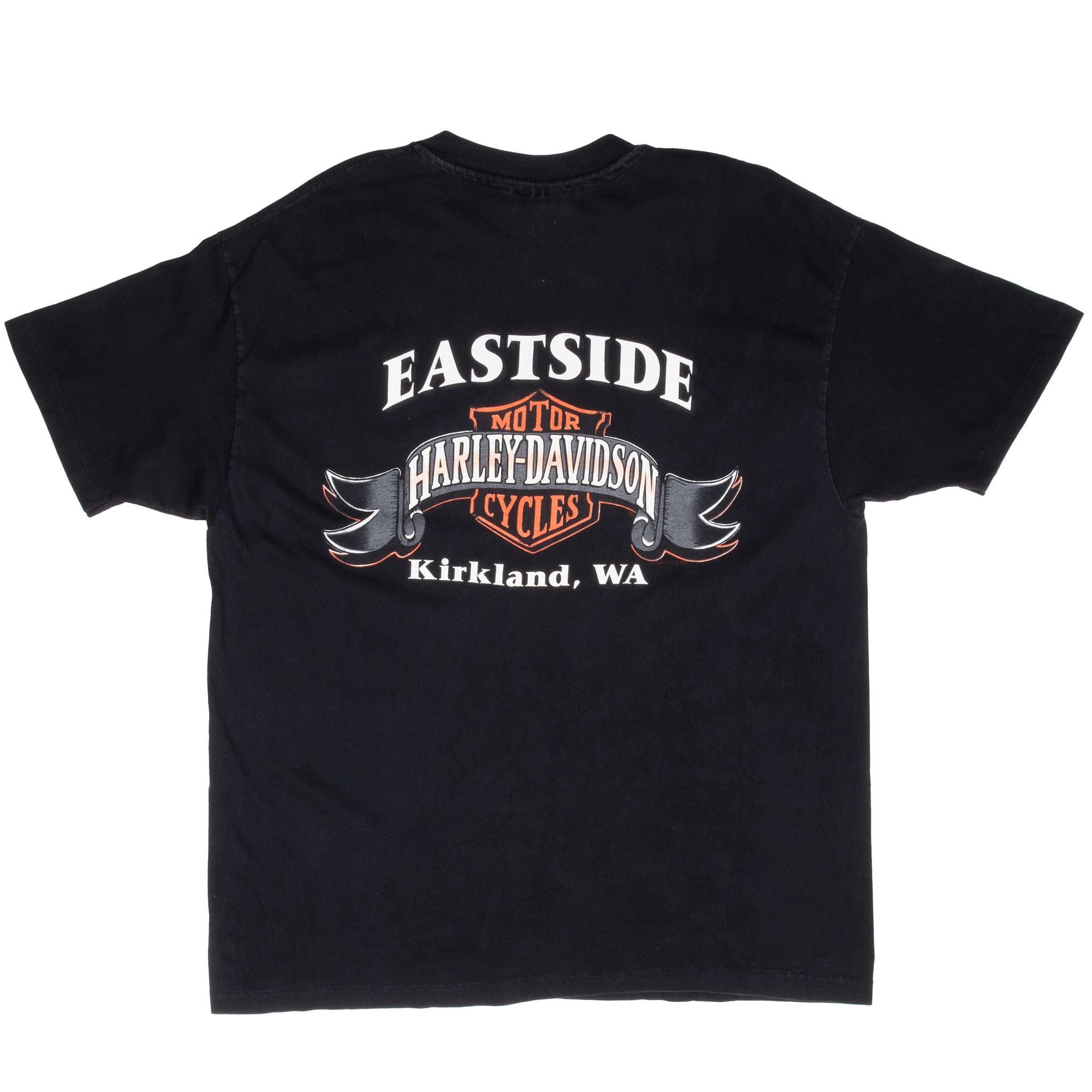 Vintage Harley Davidson Kirkland Washington 1987 Tee Shirt Size XL Made In Usa With Single Stitch Sleeves