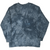 Back of The Mountain long-sleeve T-shirt showing the dark grey tie-dye pattern