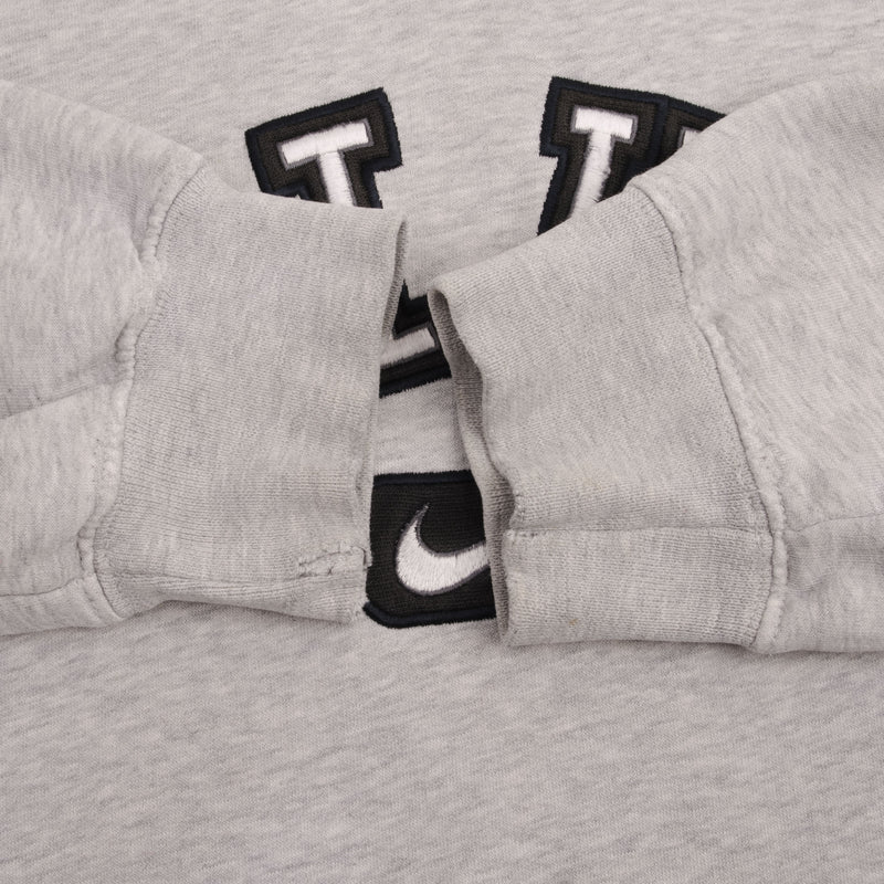 Vintage Nike Spellout Swoosh Gray Hoodie Sweatshirt Late 2000S Size Medium