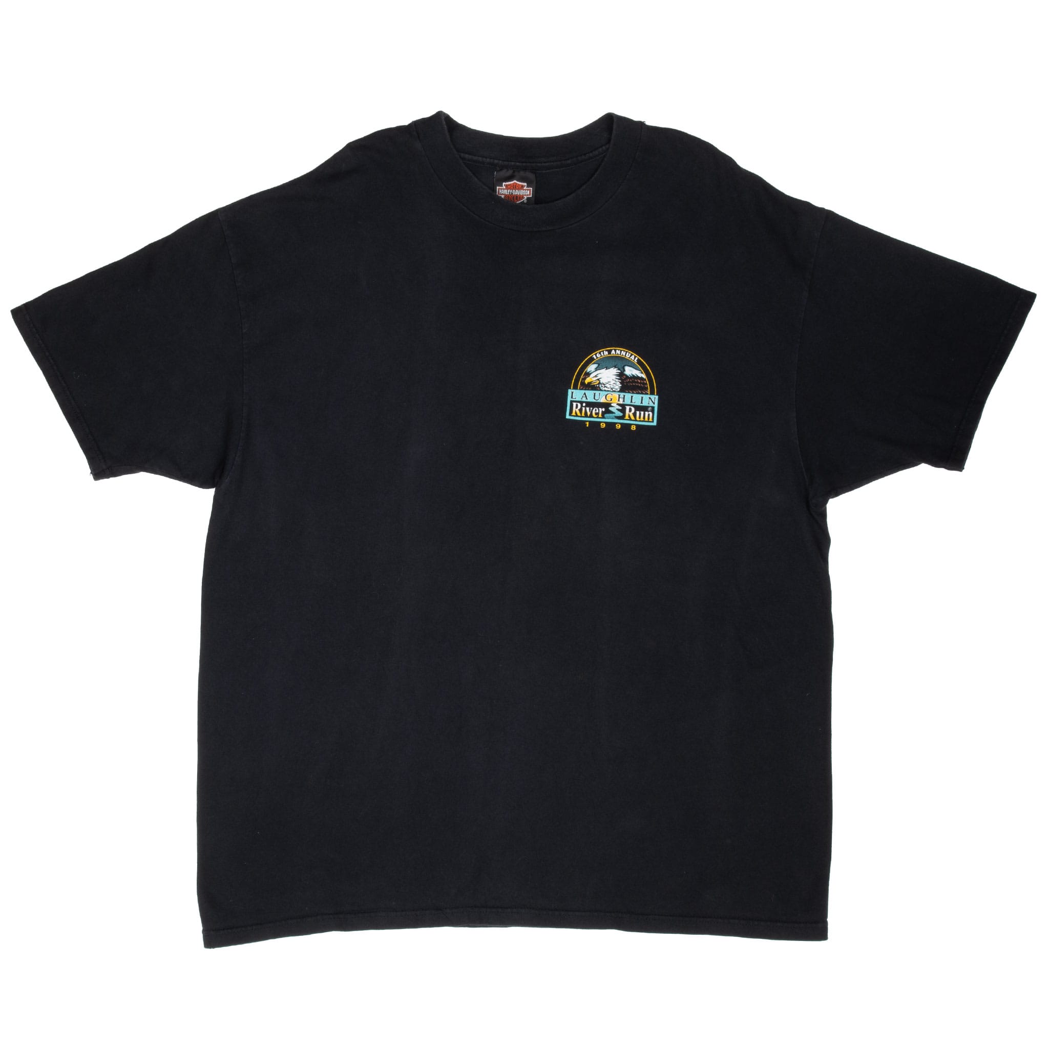 Vintage Harley Davidson Laughlin River Run 16Th Anniversary 1998 Tee Shirt Size 2XL Made In USA