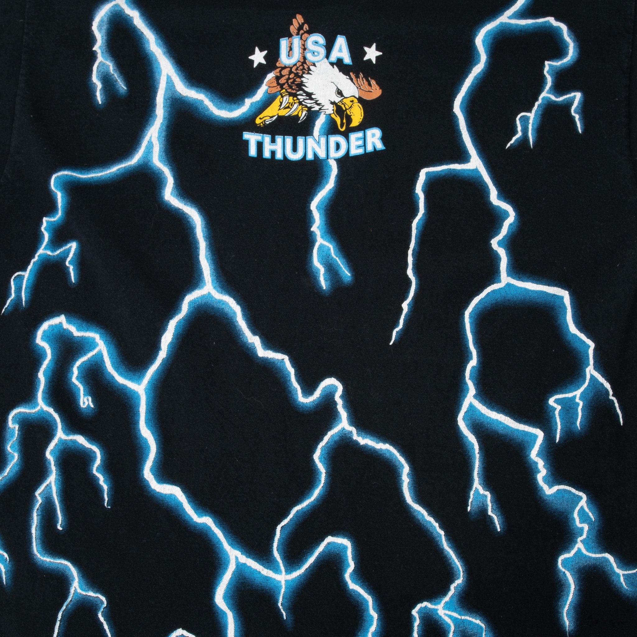 Vintage Animal Print Eagle Wolf Indian Chief Usa Thunder Tee Shirt 1990S Size Large With Single Stitch Sleeves