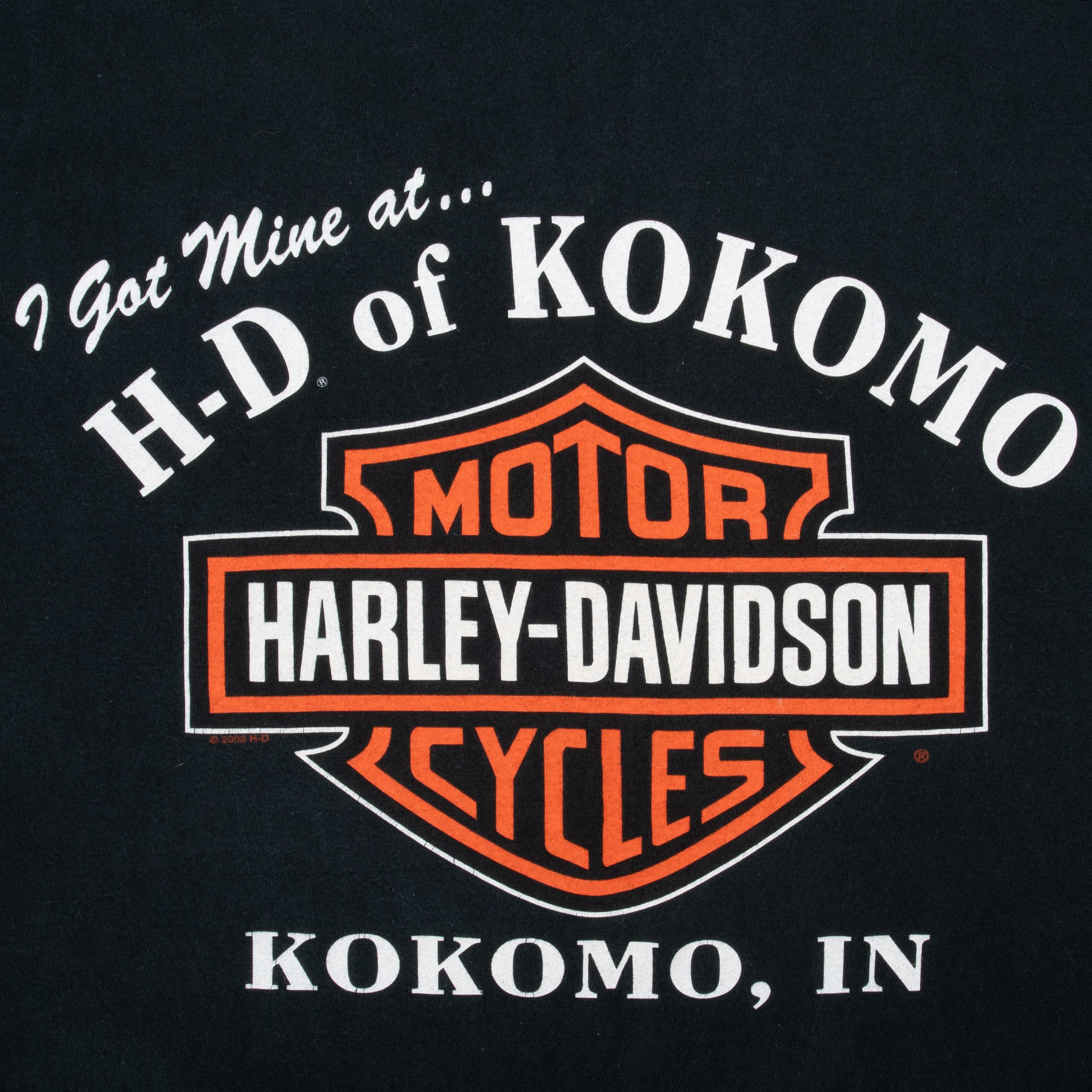 Vintage Harley Davidson Kokomo Indiana 2003 Tee Shirt Size Medium Made In Usa