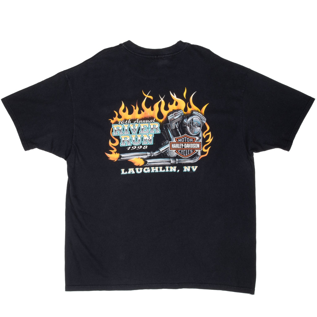 VINTAGE HARLEY DAVIDSON LAUGHLIN RIVER RUN 16TH ANNIVERSARY 1998 TEE SHIRT 2XL