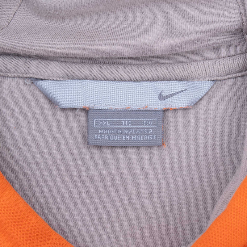 Vintage Nike Spellout Orange Hoodie Sweatshirt 2000S Size 2XL