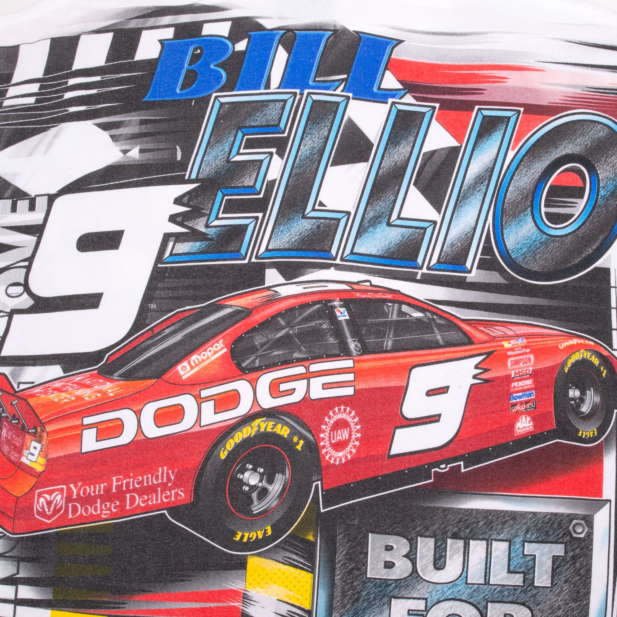 Vintage Nascar Bill Elliott 2001 All Over Print Tee Shirt Size XL
