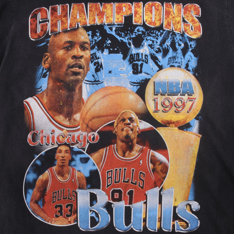 BOOTLEG TEE SHIRT NBA CHICAGO BULLS CHAMPIONS 1997 SIZE XL SINGLE STITCH