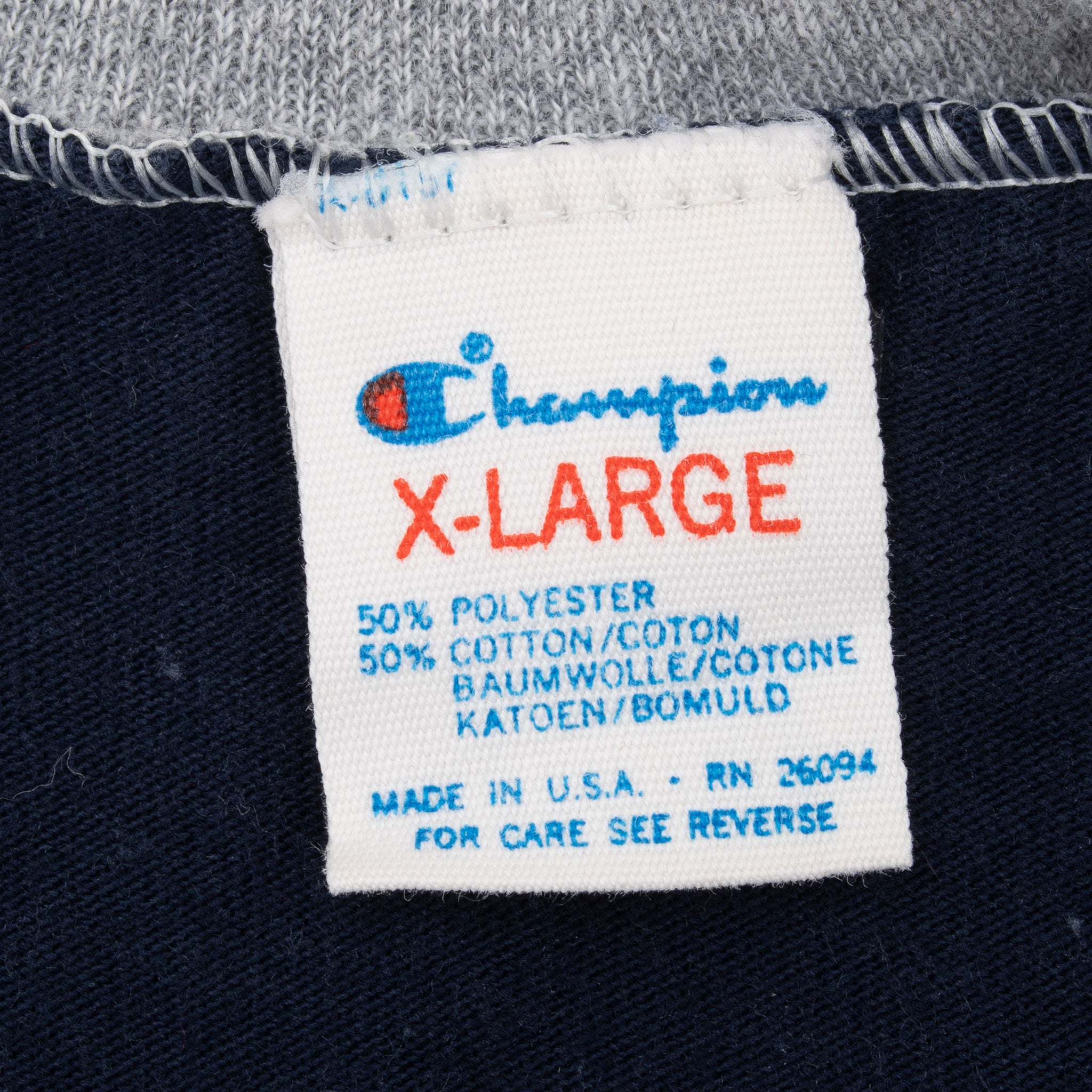 Vintage Champion Team Usa Ringer Tee Shirt 1980S Size Medium Made In Usa With Single Stitch