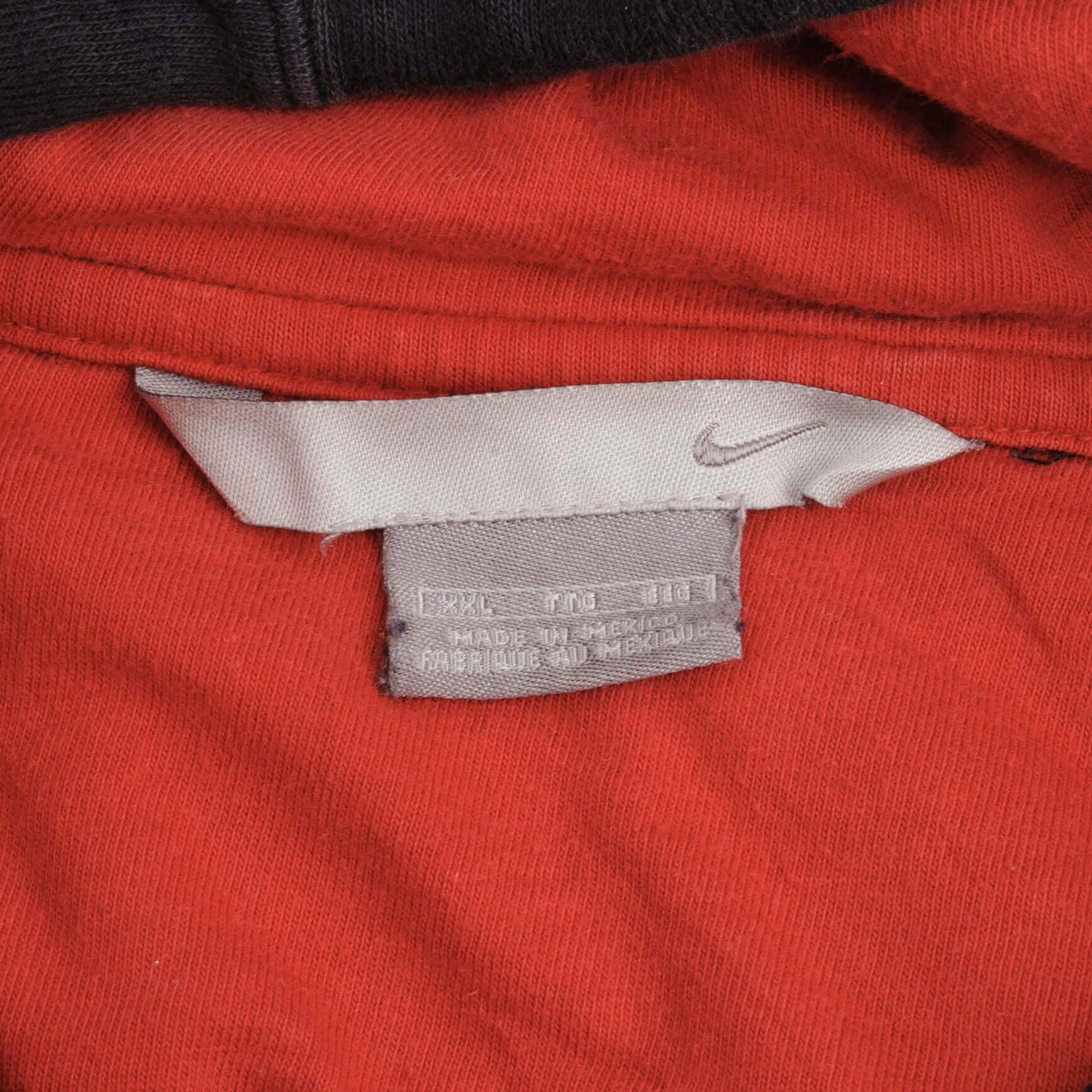 Vintage Nike Spellout Swoosh Black Hoodie Sweatshirt 2000S Size 2XL