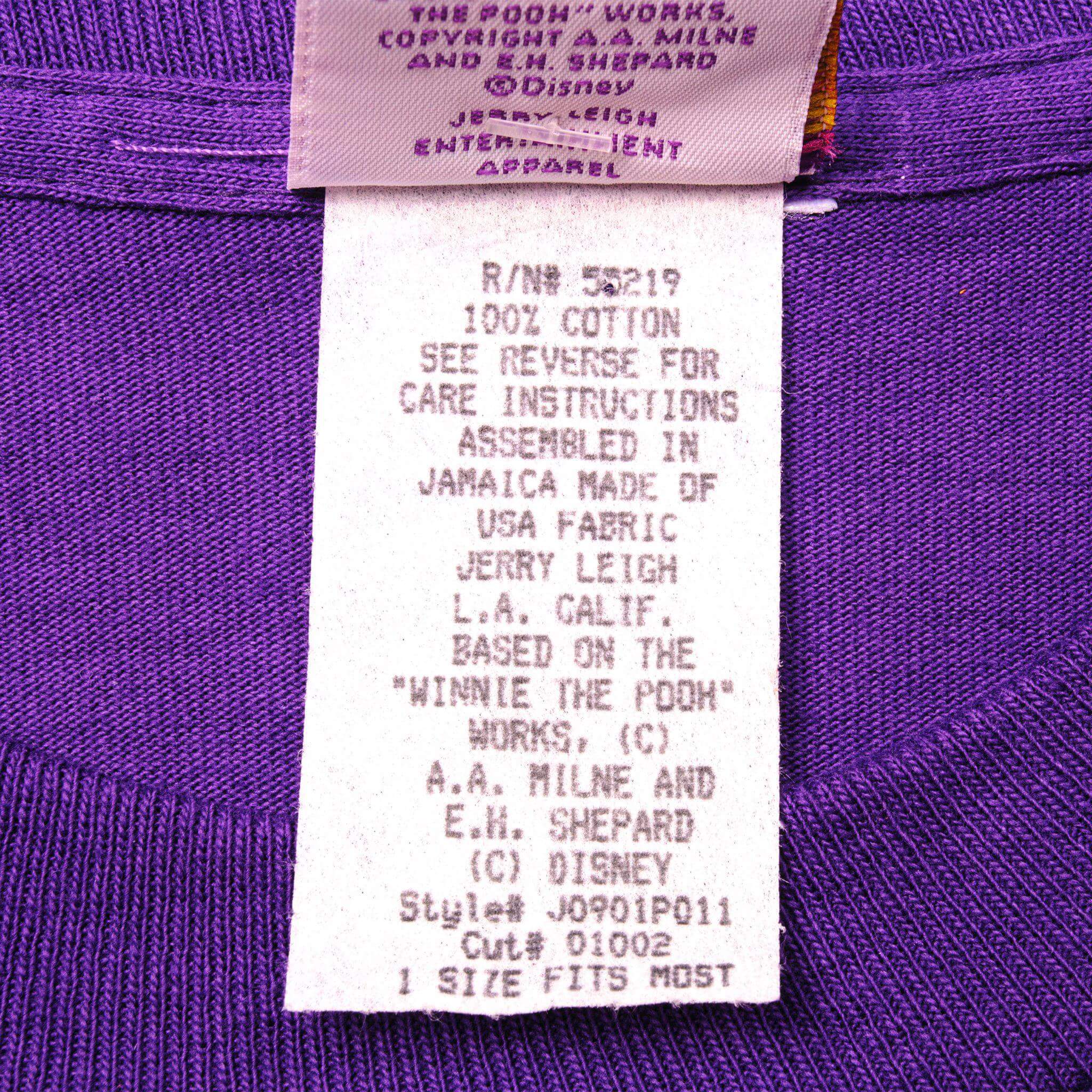Vintage Label Tag Pooh Disney 90s 1990s