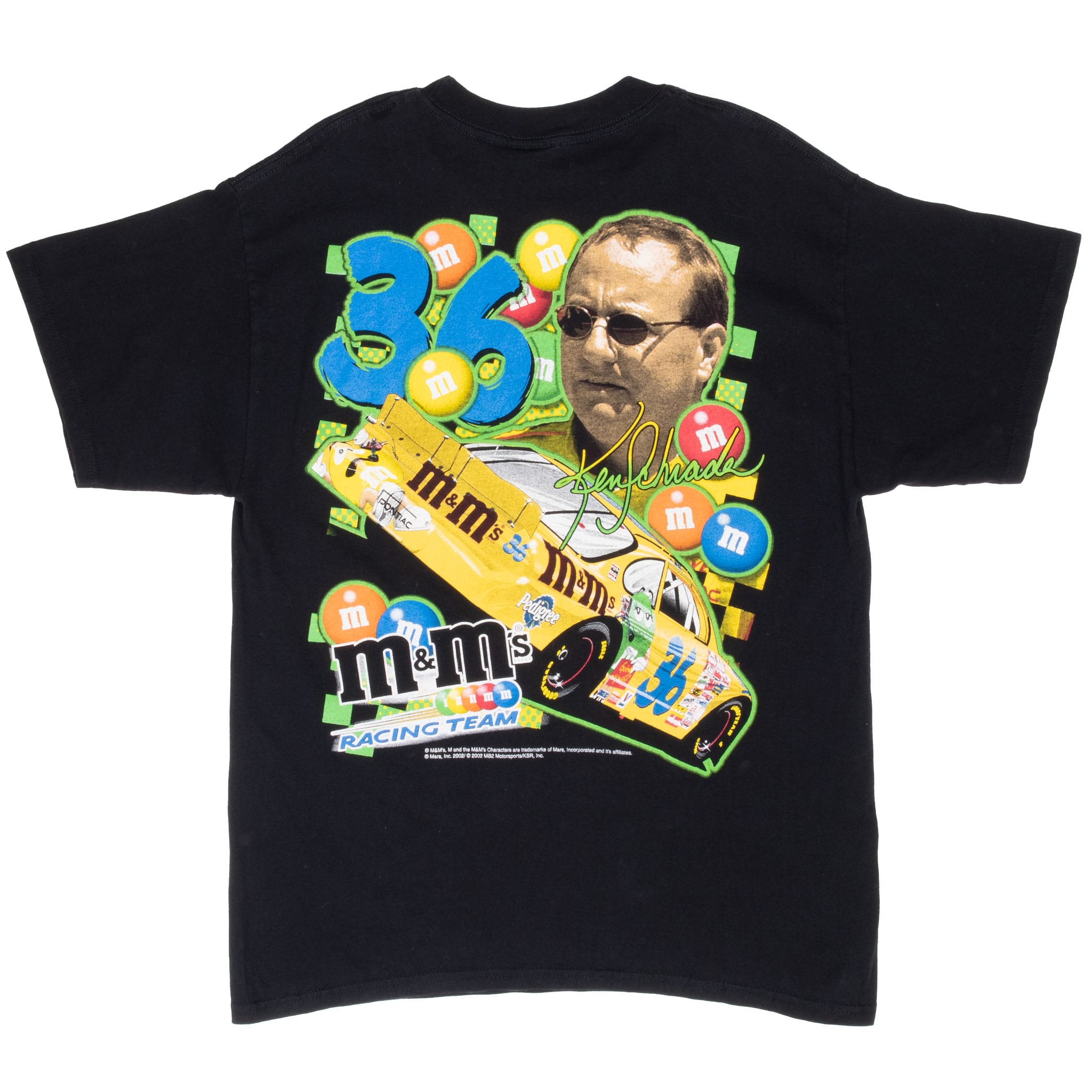 Vintage Nascar Ken Shrader #36 M&Ms 2002 Tee Shirt Size Large
