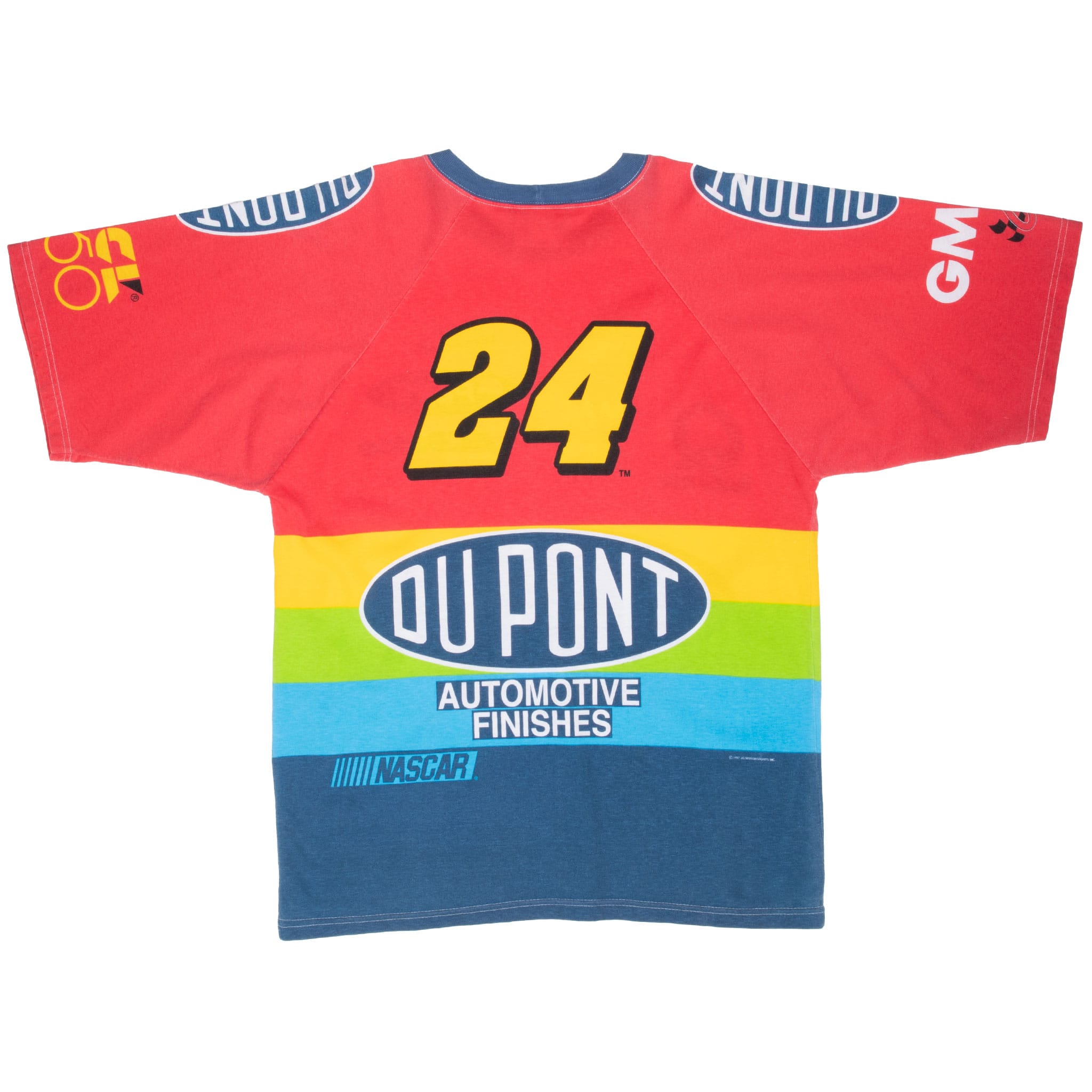 Vintage Nascar Jeff Gordon Dupont 1997 Rainbow Tee Shirt Size Large Made In Usa