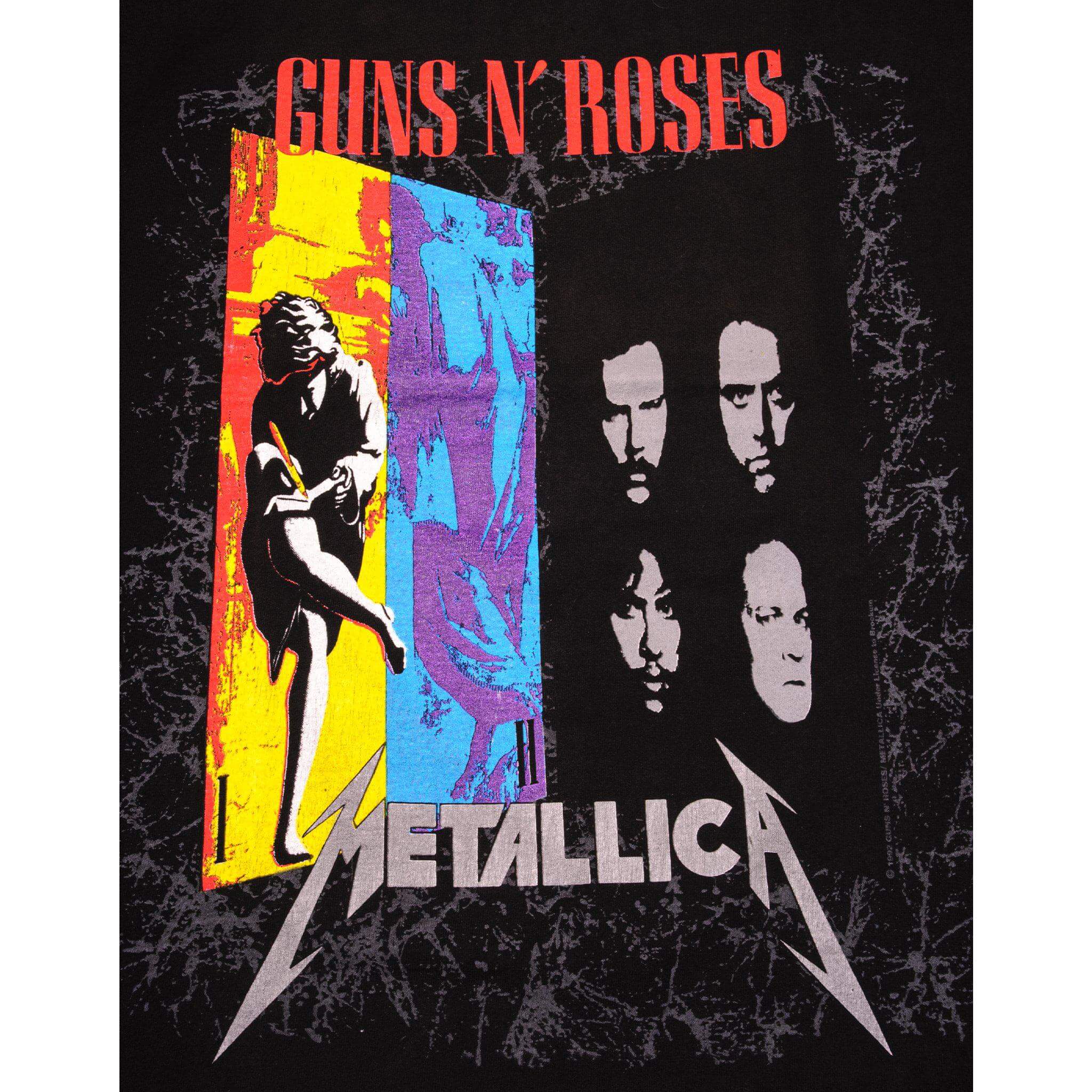 VINTAGE GUNS N' ROSES METALLICA TOUR TEE SHIRT 1992 SIZE SMALL MADE IN USA