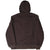 Back of brown Carhartt hooded active jacket with ribbed waistband and cuffs