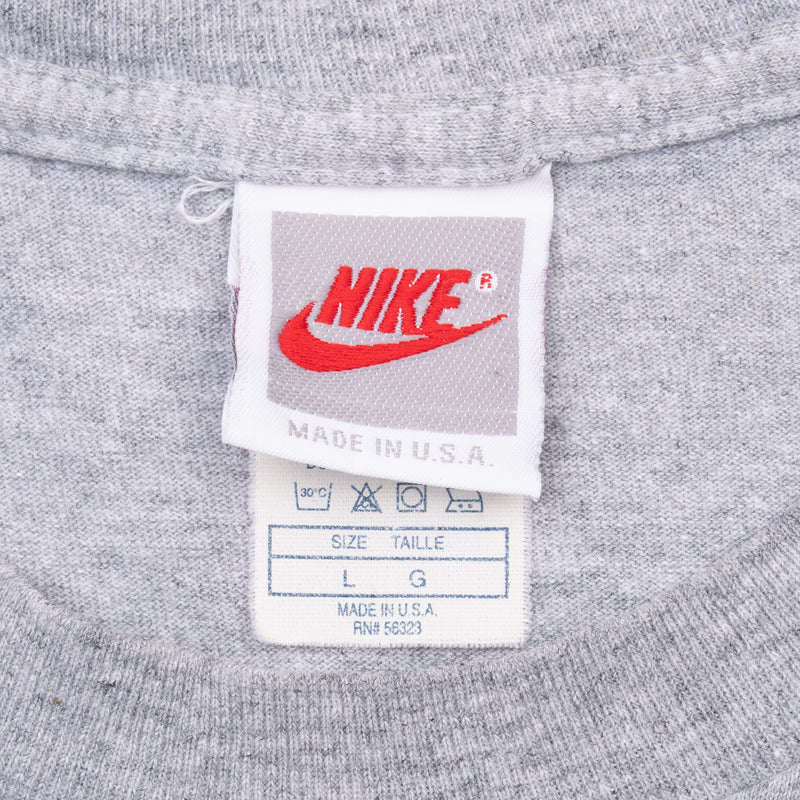Vintage Nike Basketball Food Sleep Hoop Grey Tee Shirt Late 1980S Large Made In Usa With Single Stitch Sleeves