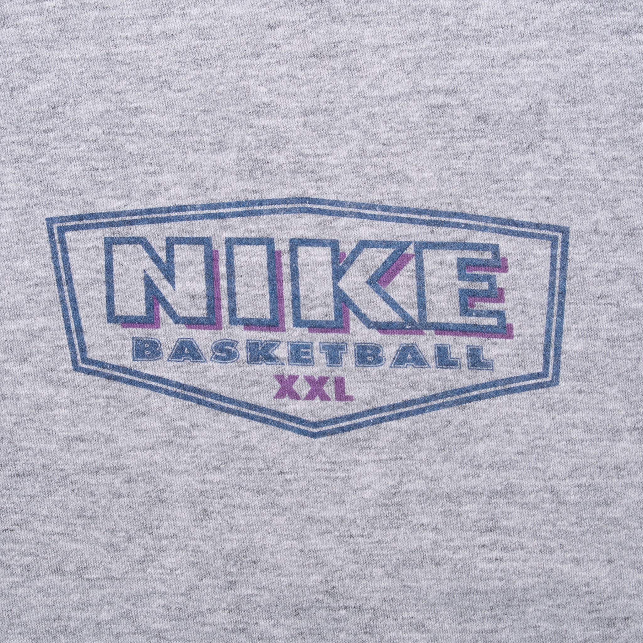 Vintage Nike Basketball Food Sleep Hoop Grey Tee Shirt Late 1980S Large Made In Usa With Single Stitch Sleeves