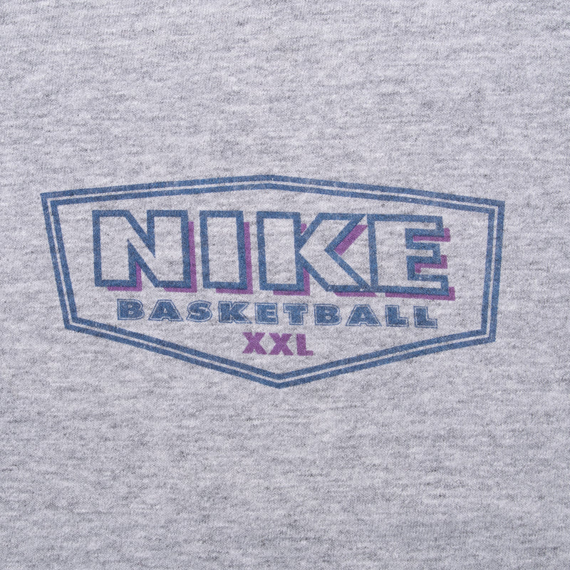 Vintage Nike Basketball Food Sleep Hoop Grey Tee Shirt Late 1980S Large Made In Usa With Single Stitch Sleeves