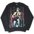 Full front view of black Alan Jackson sweatshirt with colorful guitar performance print
