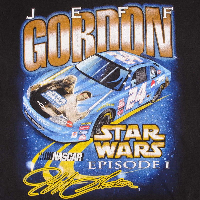 Vintage Nascar Jeff Gordon 24 Star Wars Episode 1 Phantom Menace Tee Shirt 1999 Size L.