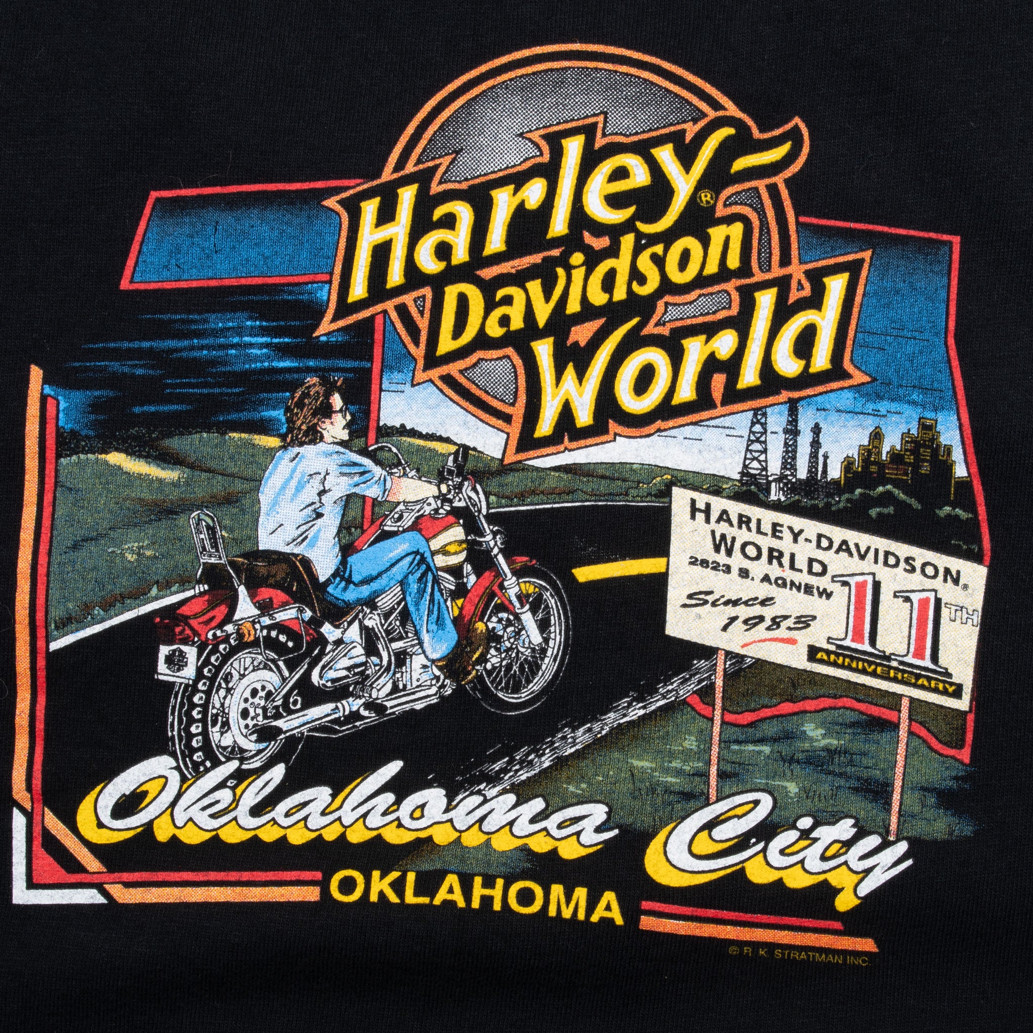 Vintage Harley Davidson World Dragon Oklahoma City Tank Top Tee Shirt 1994 Size XL Made In Usa
