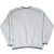 Back of gray Seattle Seahawks sweatshirt with navy piping and striped trim