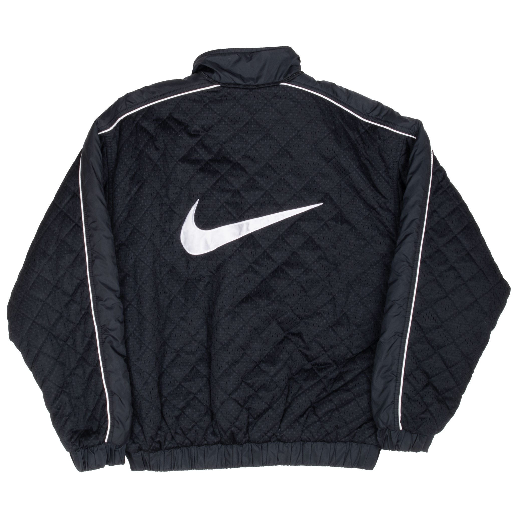 Vintage Nike Big Swoosh Black Windbreaker Jacket 1990S Size Medium Women