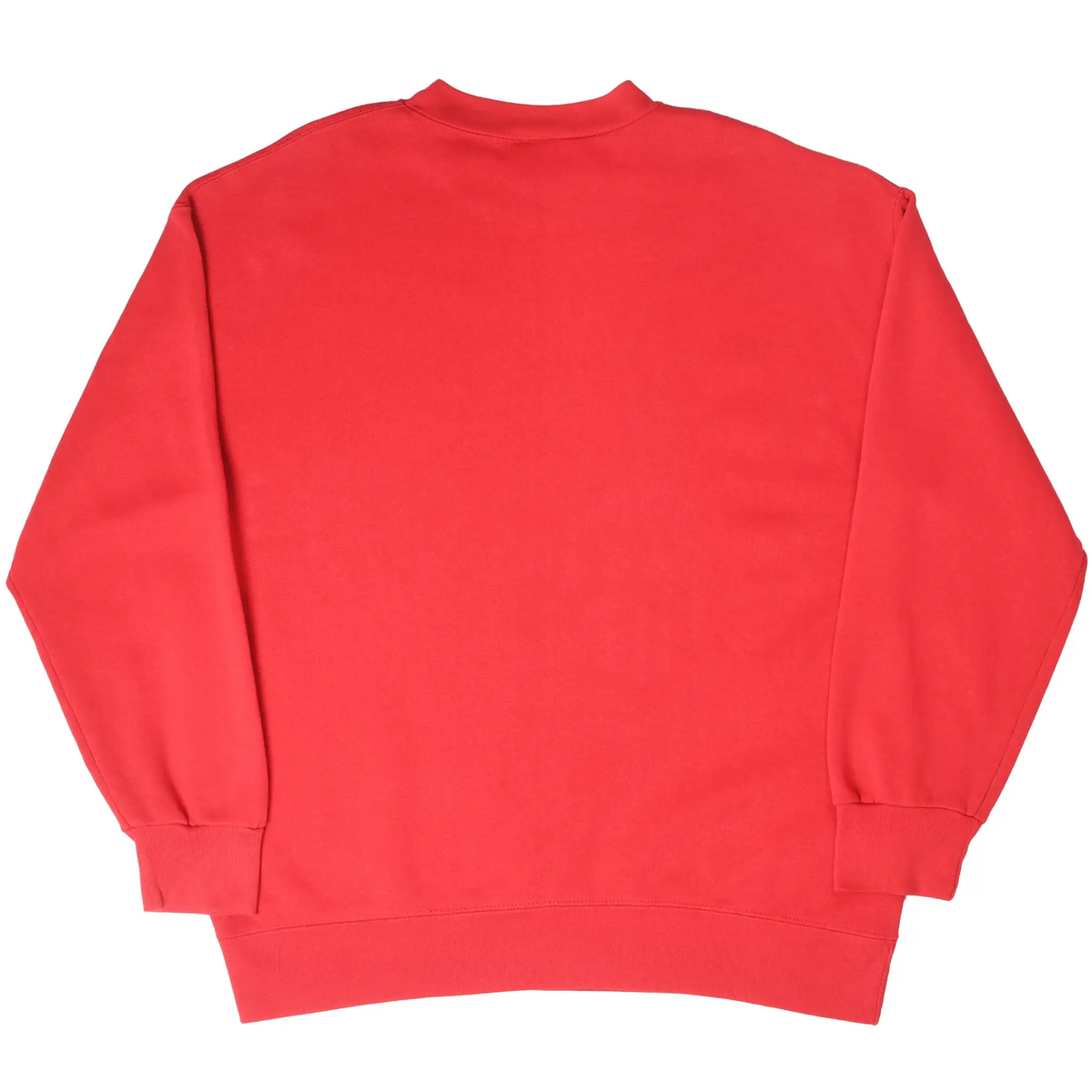 Back of red Stanford Cardinal crewneck sweatshirt with no graphic
