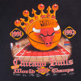 Vintage NBA Chicago Bulls World Champs 1993 Tee Shirt With Single Stitch Sleeves From The 1993 NBA Finals. Size XL. Made In USA
