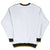 Back of gray Steelers sweatshirt with black, white and gold ribbed trim