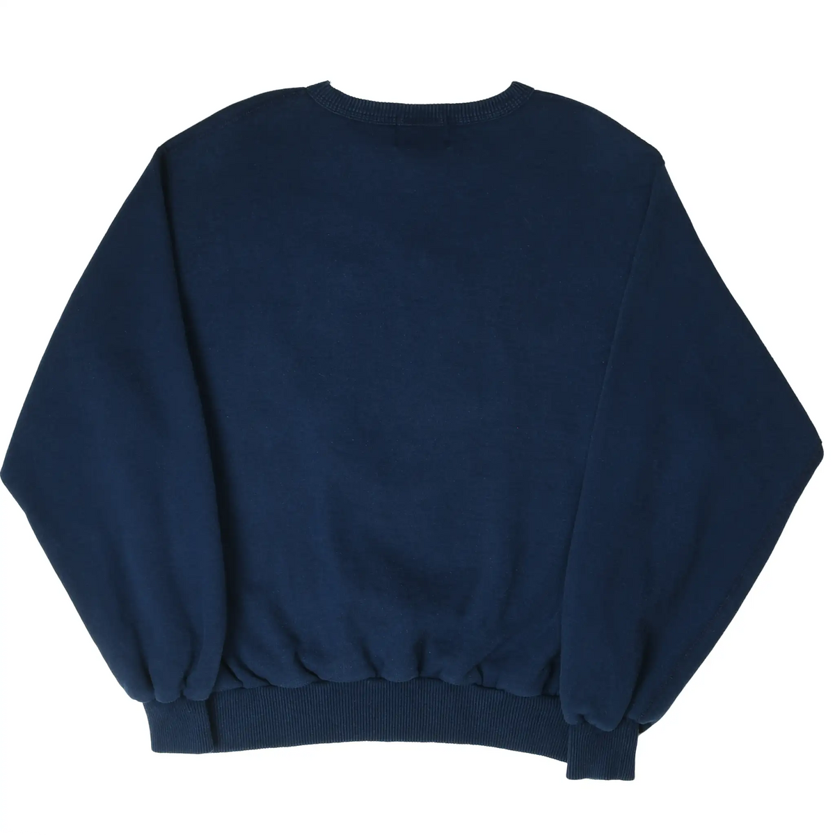 Back of navy Georgetown Hoyas crewneck sweatshirt with ribbed cuffs and hem