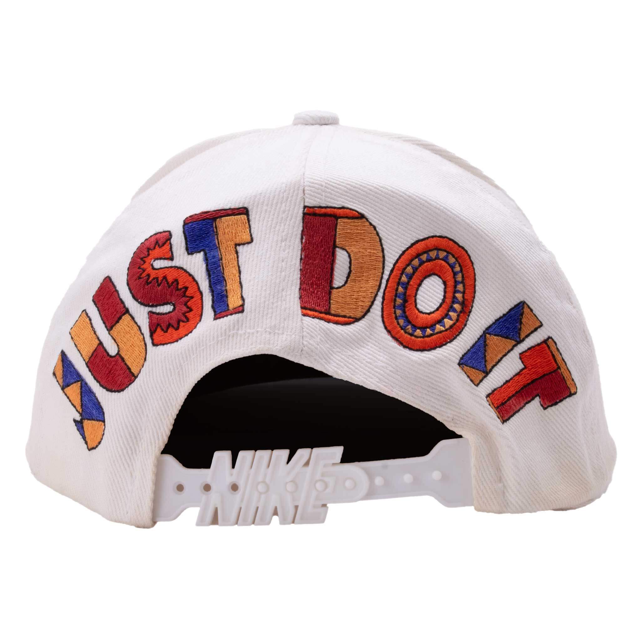 Vintage Nike Just Do It Embroidered Beige Snap Back Cap 1990S