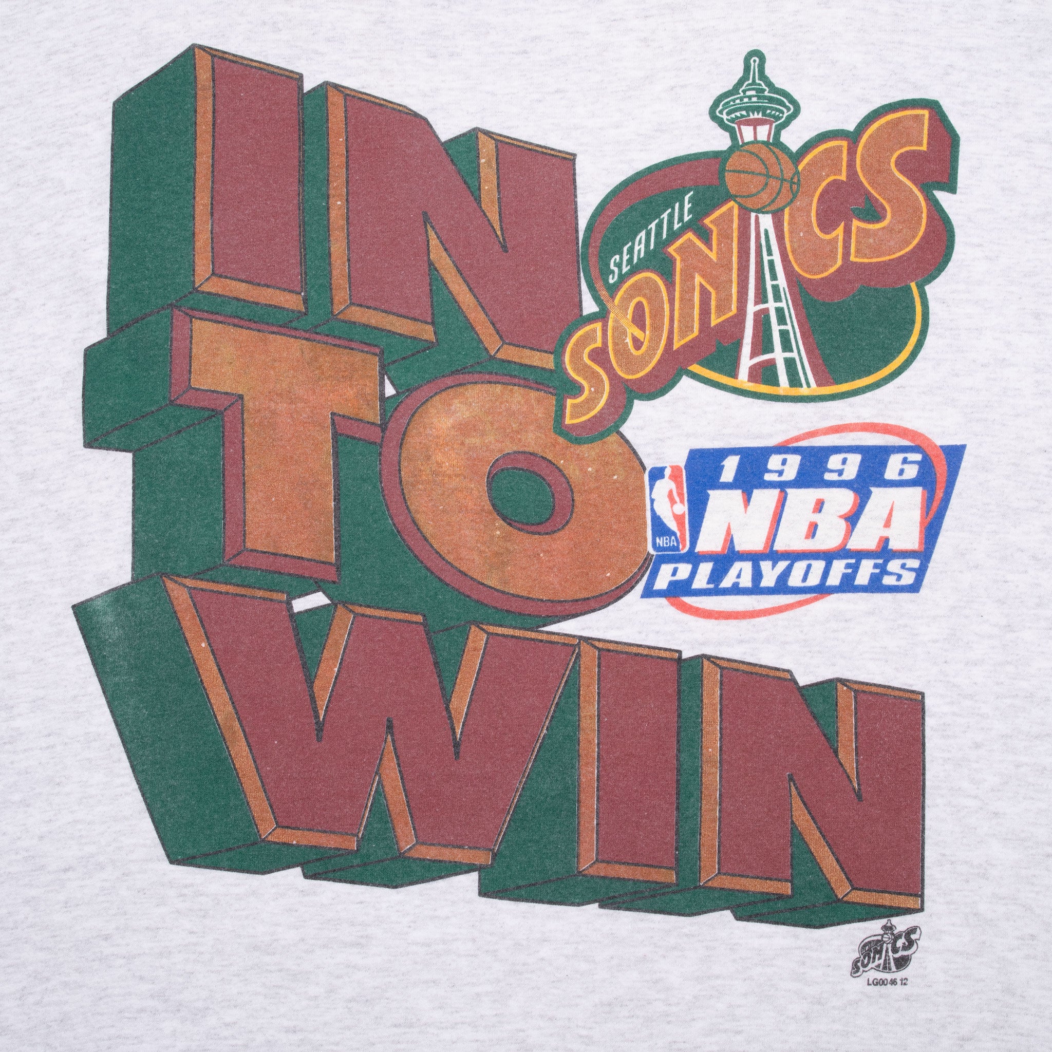 Vintage Nba Seattle Sonics 1996 Play Offs Tee Shirt Size XL