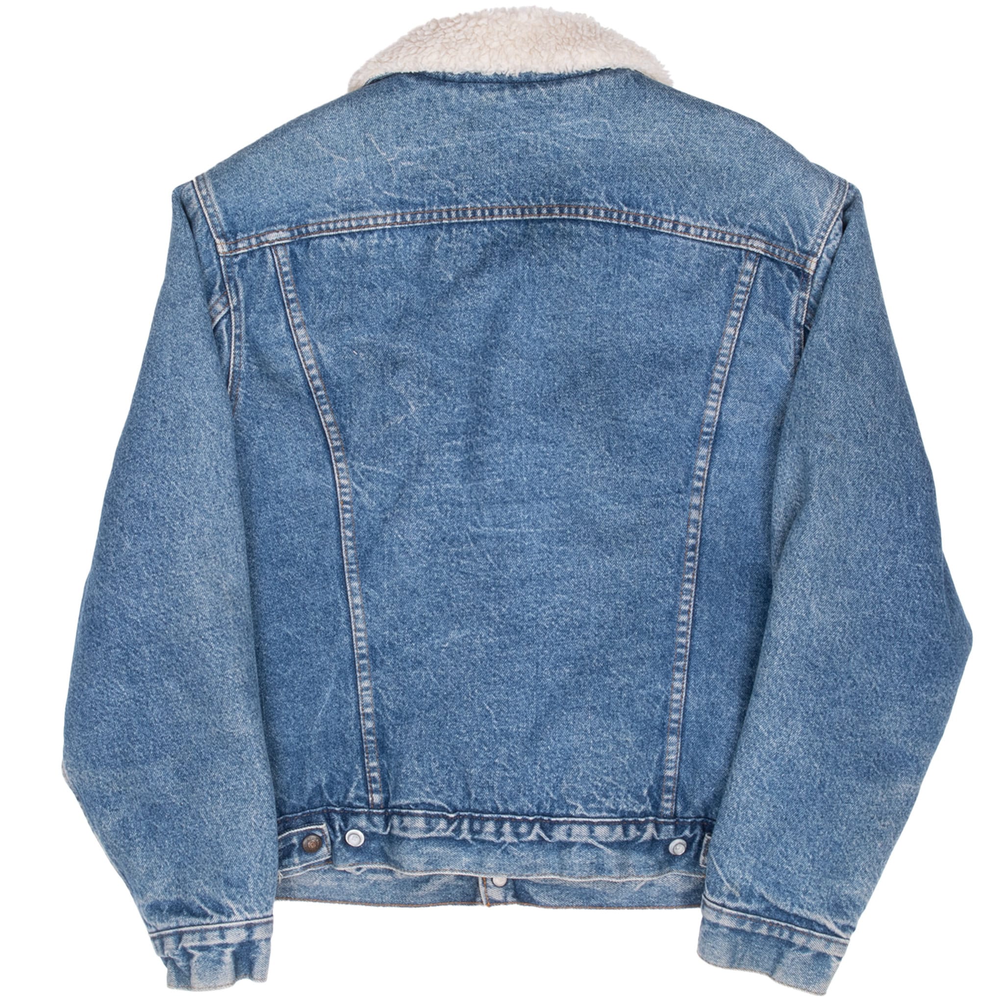 Vintage Levis Sherpa Trucker Denim Jacket Medium Wash Clean 1980s Size 40R Made In USA

Button #527