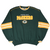 Full front view of green Green Bay Packers sweatshirt with yellow and white sleeve stripes