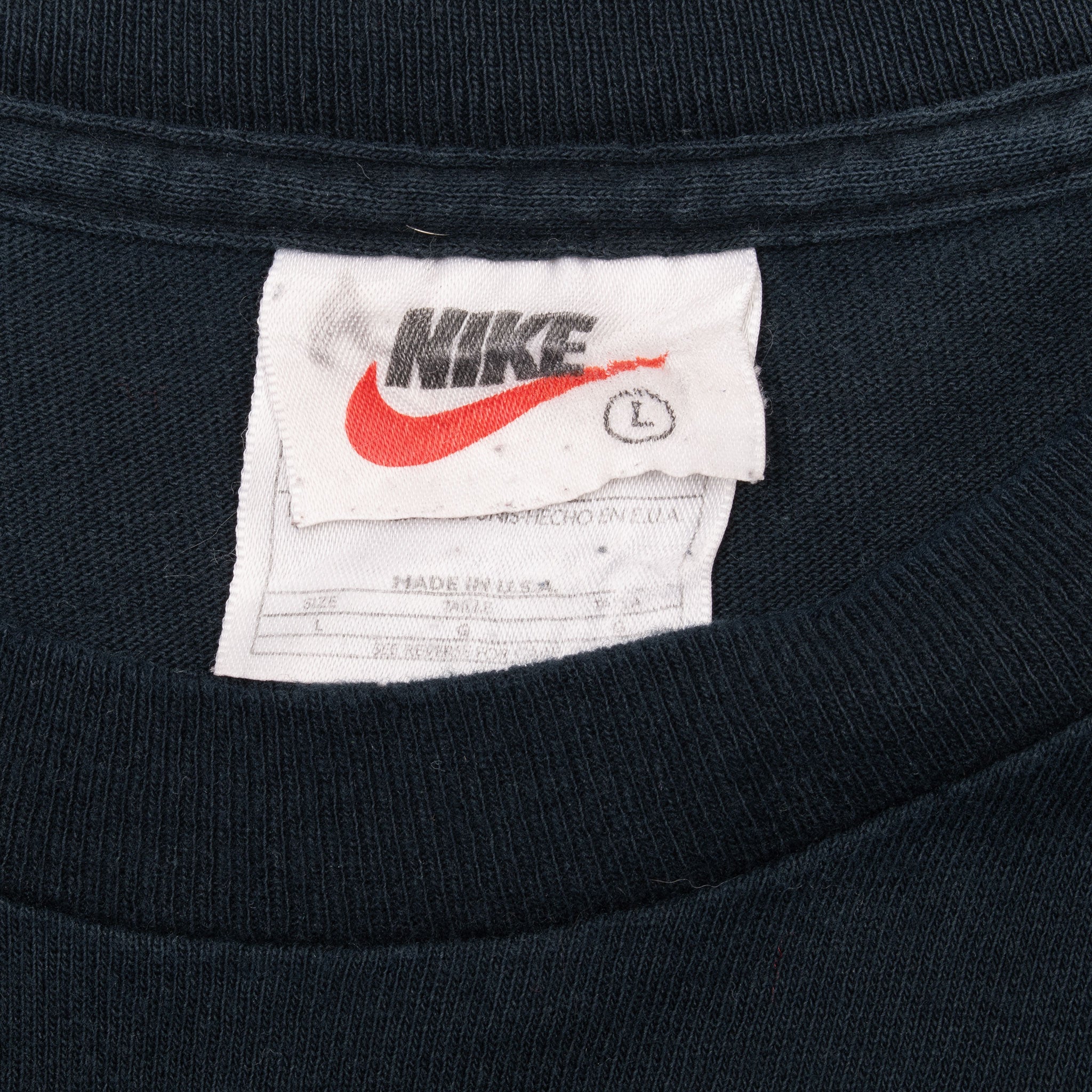 Vintage Nike Classic Swoosh Black Tee Shirt 1990S Size Large