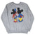 Back of gray Disney sweatshirt with Mickey and Minnie Mouse carrying books