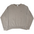 Full front of khaki Nike crewneck sweatshirt with small black embroidered Swoosh
