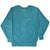 Full front view of teal Champion Reverse Weave sweatshirt with ribbed cuffs and hem
