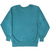 Back of teal Champion Reverse Weave crewneck sweatshirt with Champion logo on sleeve cuff