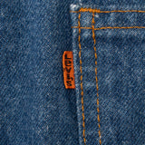 Vintage Levis 517 Orange Tab Indigo Jeans Boot Cut Size 38X37 Made In Usa With Medium Wash 1980s

Size on tag 40X38 actual Size Is 38X37

Back Button #39

Talon Zipper